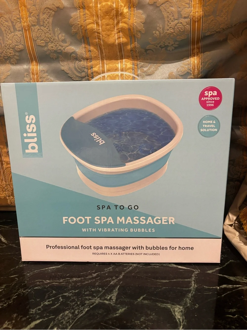 Bliss Blue Foot Spa Massager with Vibrating Bubbles
